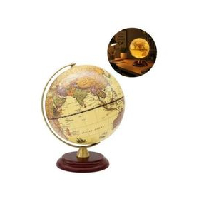 Globo Terrestre Retrô Giratório Luxo Premium decoração 30cm Com Led