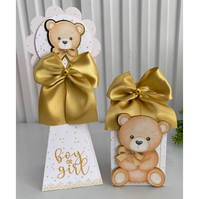 Kit Festa CAIXAS MONTADAS CHÁ BEBE URSINHO / CHÁ REVELAÇÃO URSINHO –  Festa infantil / Lembrancinha personalizadas