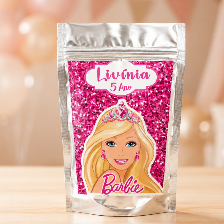 Saco Ziplock Personalizado Barbie/saquinho hermetico/Fazemos Todos os Temas/Lembrancinha/Aniversário