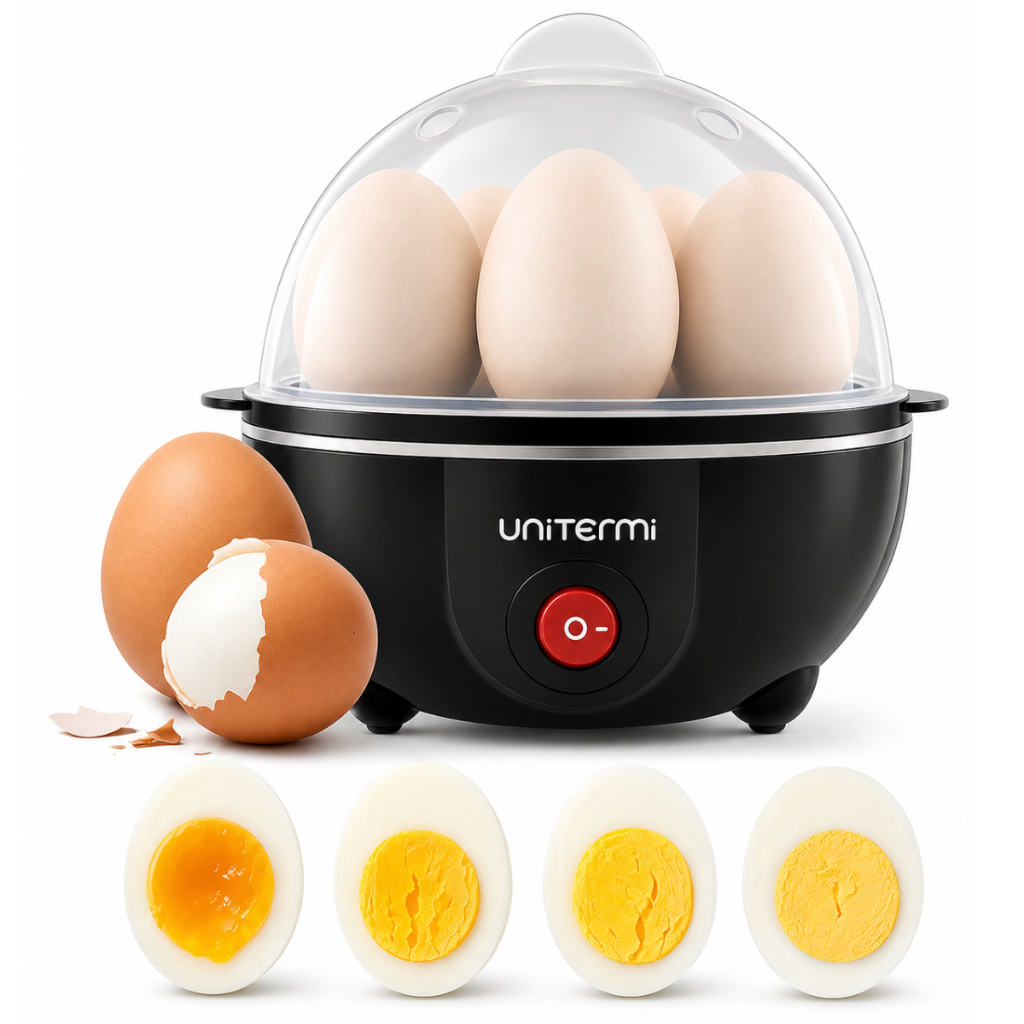 Cozedor De Ovos Elétrico Portátil A Vapor 127V - Cor Preto 127v Prático E Compacto