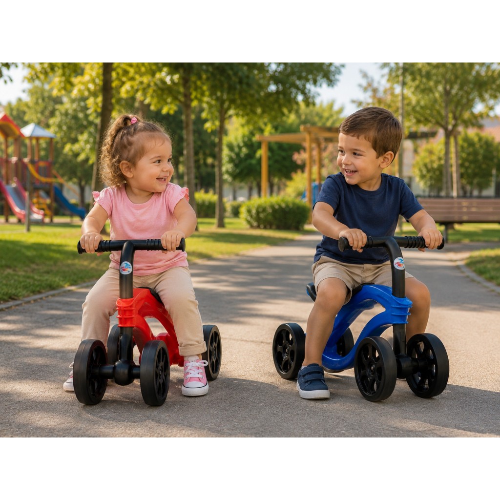 Bicicleta Infantil Sem Pedal 4 Rodas De Equilíbrio Bebê Menino Menina Resistente Moderna