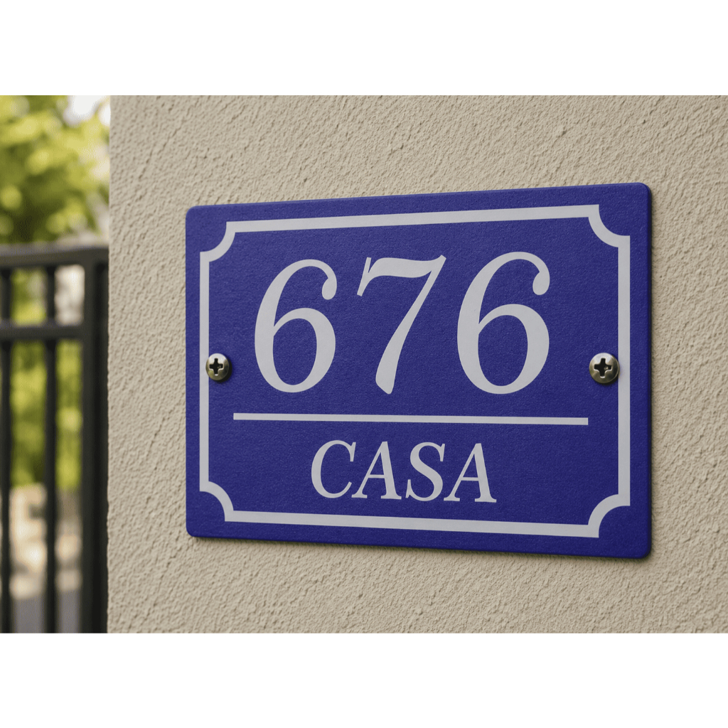 Placa de Número Residencial Personalizada 20x15cm ou 25x18cm Casa Apartamento Empresa Lote Endereço resistente ACM