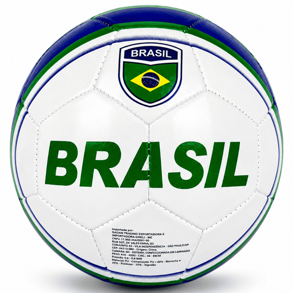 Bola de Futebol Pro Ball Brasil Copa do Mundo Oficial nº5 Pro  Branca Resistente Costurada De Campo