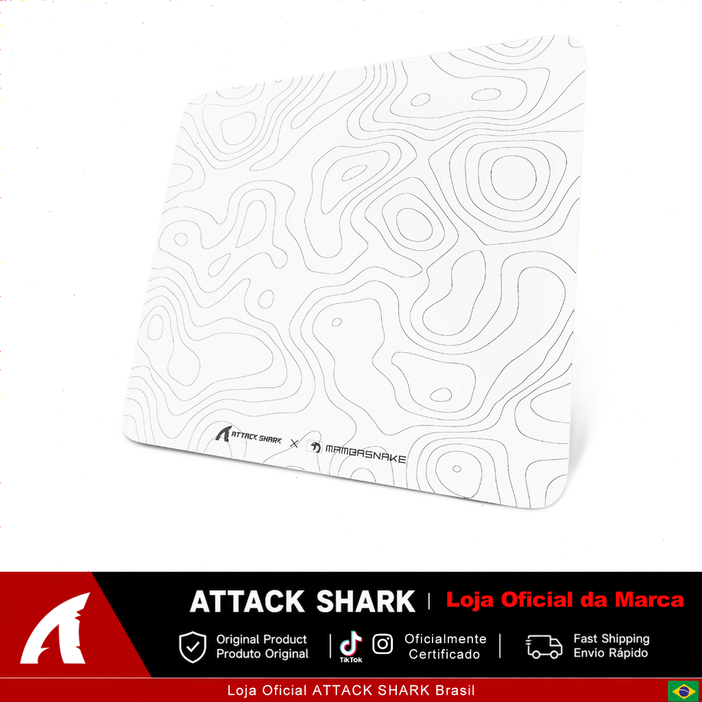 ATTACK SHARK CM05 Mousepad Gamer de Vidro 450x400mm, Superfície Nano, Anti-Slip, 9H Dura