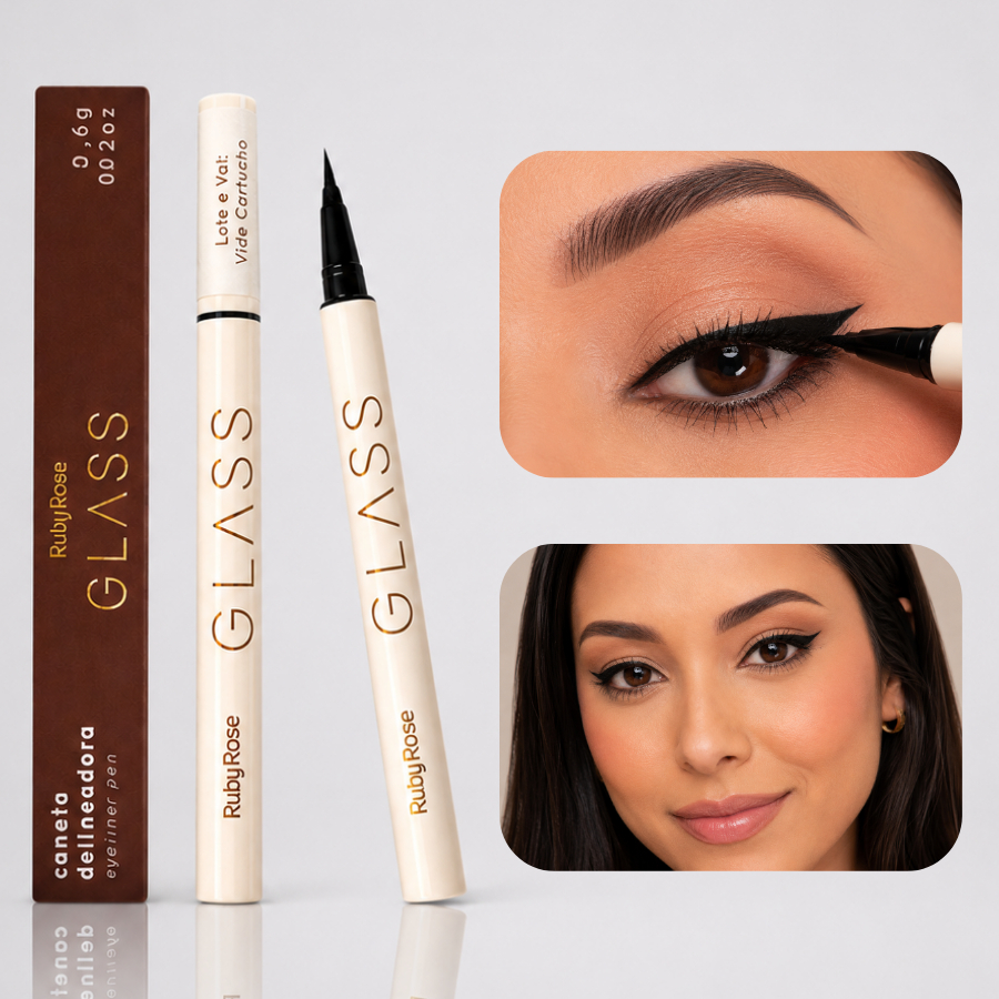Caneta Delineadora Eyeliner Preto Glass da Ruby Rose