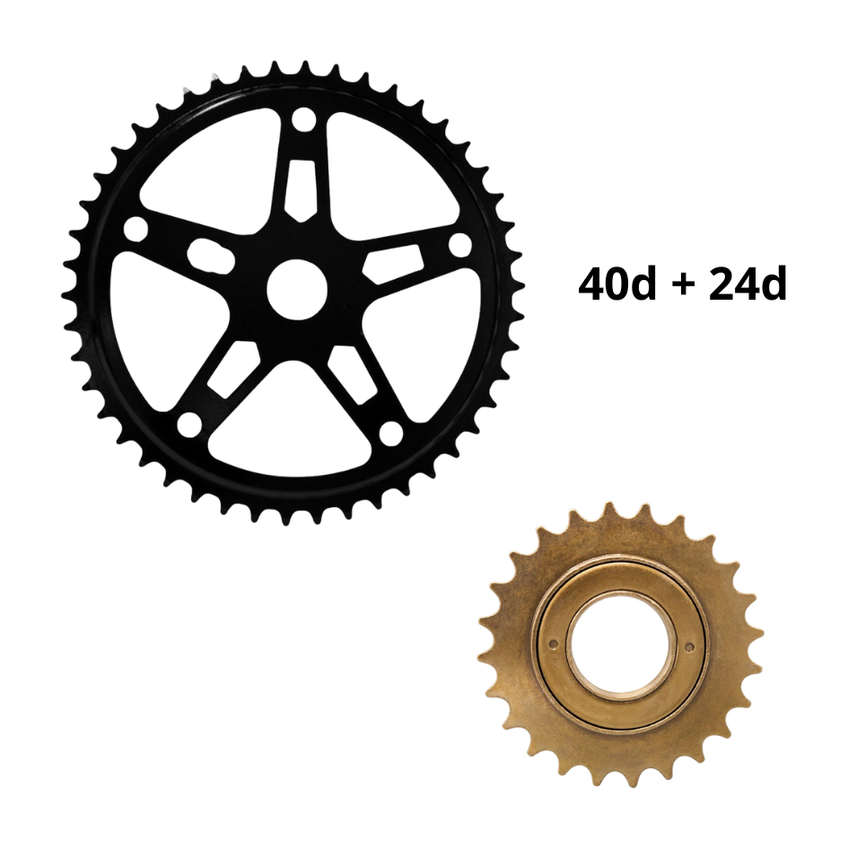 Kit Relação Bike Sem Marcha Coroa Roda Dentada 40 Dentes + Catraca Roda Livre 16 18 20 22 24 Dentes