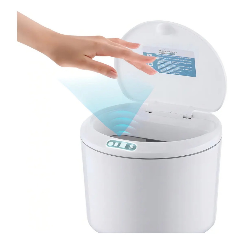 Lixeira Inteligente 3L Sensor Automático USB-C Touchless Silenciosa Compacta para Banheiro Cozinha Escritório Quarto