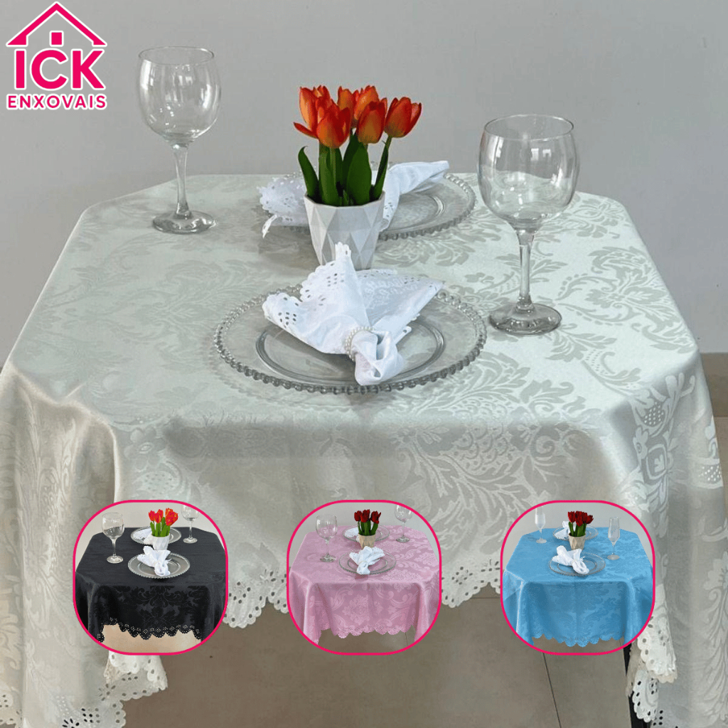 Toalha de Mesa Sala de Jantar Jaquard Tecido Grosso Trabalhado Retangular 4 6 8 Lugares Elegante