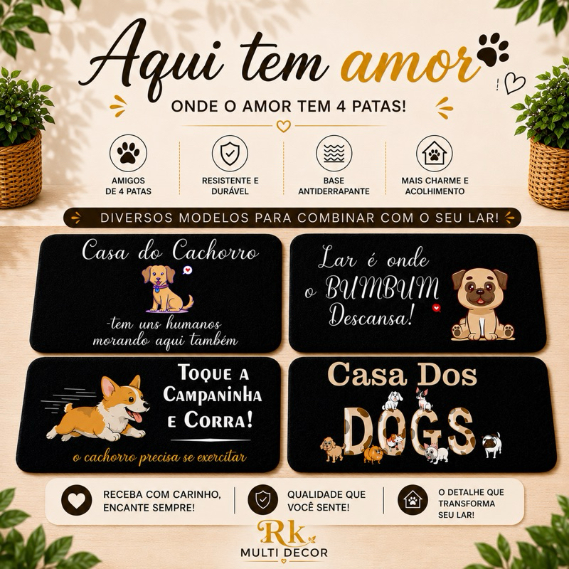 🔥 QUEIMA DE ESTOQUE – TAPETES DE ENTRADA ANTIDERRAPANTES 🔥 - PET - CACHORROS