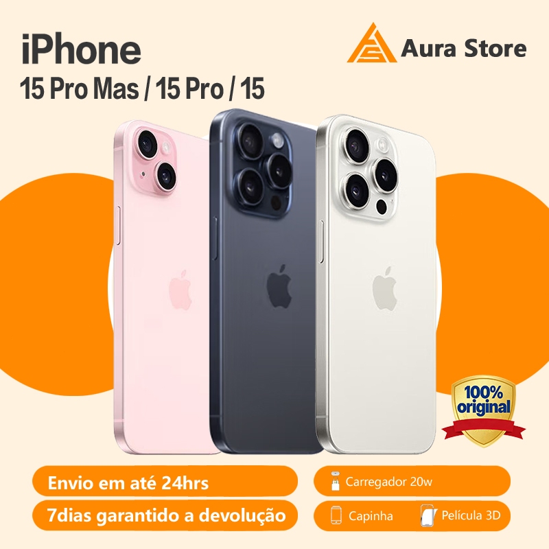 Celular Iphone 15/ 15 Pro/ 15 Pro Max 128gb/ 256gb 100% Original Com Garantia- Vitrine