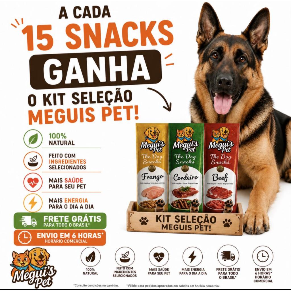 snack petisco cremoso tipo churu Meguis Pet para cães Brinde por tempo limitado