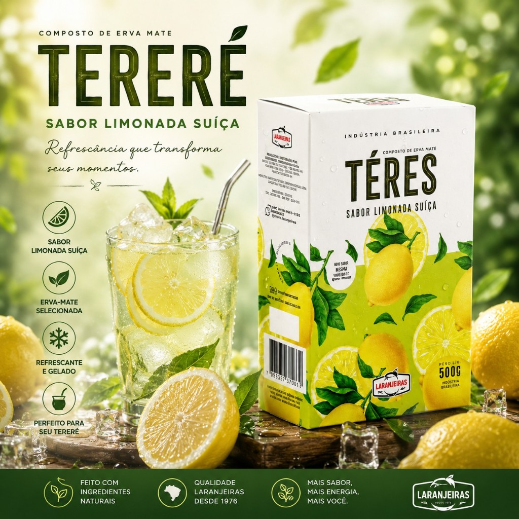 Tereré - Téres Premium - Limonada Suíça - Composta de Erva Mate - 500g - Mate Laranjeiras