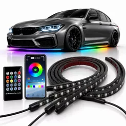 Luz Externa Carro 12v Neon Rgb Led Bluetooth App Bt Ambiente