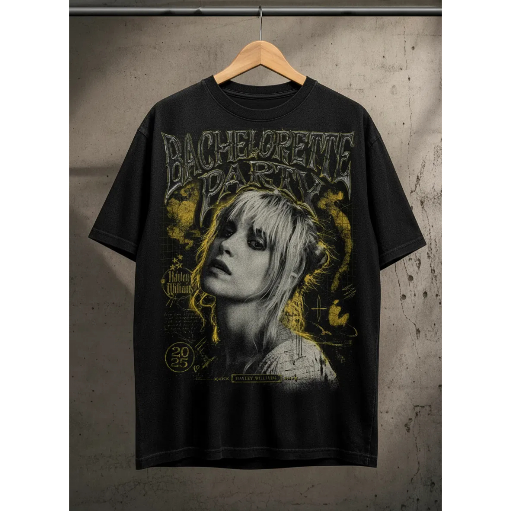 Camiseta 100% Algodão Unissex Cantora Hayley Williams (Paramore) Novo Album Bachelorette Party