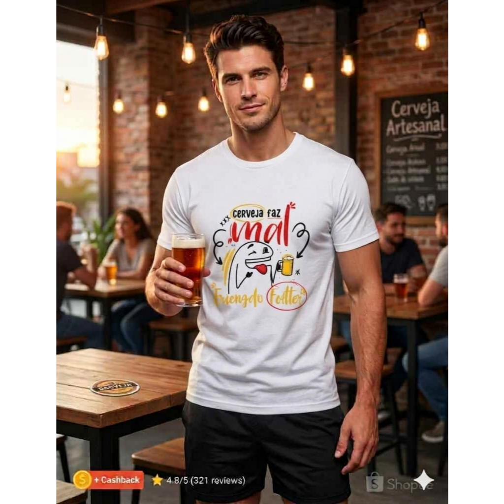 Camiseta Regata Masculina Flork Cerveja Faz Mal Quando Falta - Camisa 100% Poliéster Premium