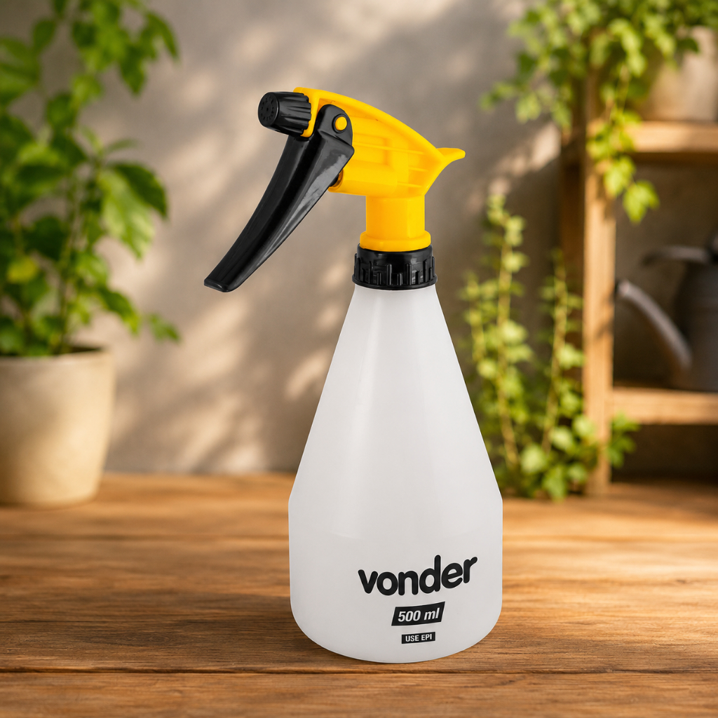 Detalhes do Borrifador Manual Pulverizador Vonder 500ml Regulável em Spray Jato para Jardim Faxina Estética