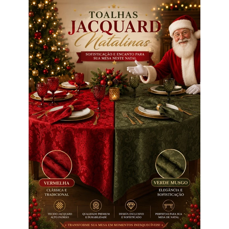 Toalha de Mesa Natalina Elegante 🎄