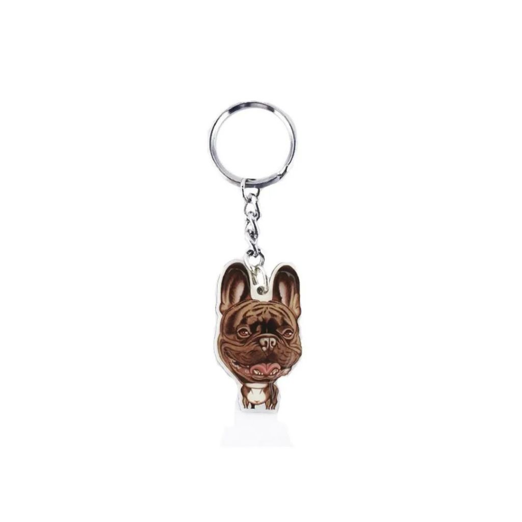 Chaveiro de Metal Heads Cachorro Raça Bulldog Francês