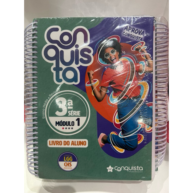 Livro Conquista 3ª Série Ensino Médio Módulos 1 e 4 Novo Lacrado Original Kit Livro do Aluno LGG CHS