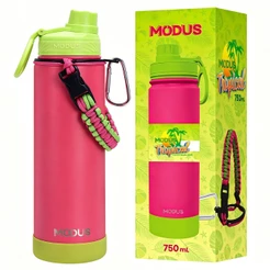 MODUS Garrafa Térmica Esportes De Aço Inoxidável 750ml Com Alça Paracord