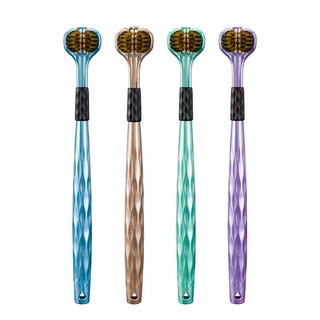 KiT Escova De Dentes De 3Lados Macaron Adulto Cerdas Macias Cabeças Duras Saburra De Língua Cuidado