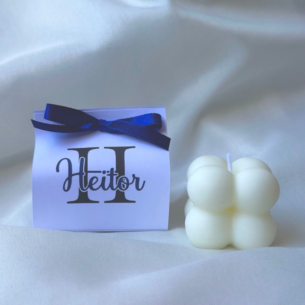 Vela aromática decorativa Mini Bubble personalizada lembrancinha para casamento batismo maternidade festa