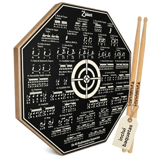 Pad Estudo Bateria 8 Polegadas + Par Baquetas Vanguarda 6a Cor Natural