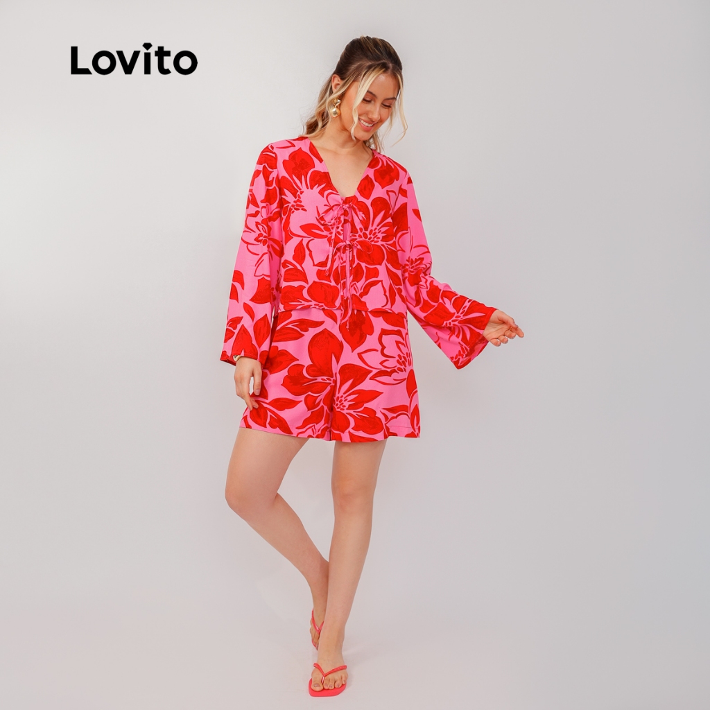 Lovito Bossa Blusa Manga Longa Estampado Floral BLB1263BRL1293