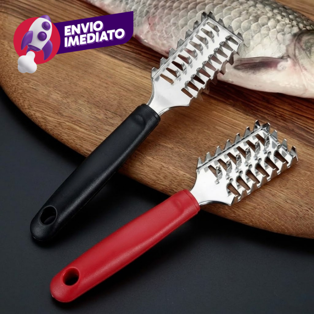 Escamador Removedor Escama Inox Descamador Limpa Peixe Raspador Profissional Kit C/06, 08 ou 10 Un