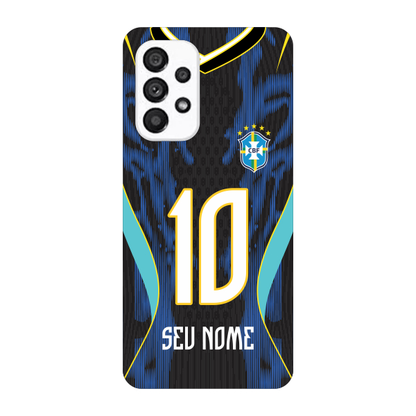 Capinha para Samsung A53 5G Anti Impacto Personalizada - Copa Brasil Brazil Azul com nome e número