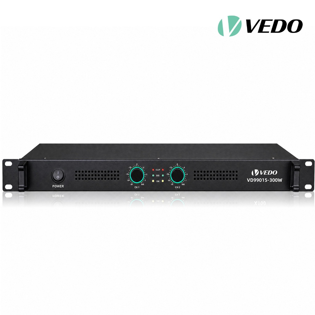 VEDO Amplificador de Potência Digital Classe D RMS 150/200/300W*2 2 Canais 8Ω XLR Para alto-falante Com Cooler Bivolt