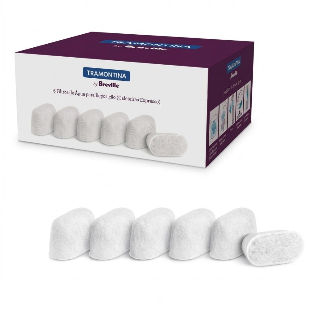Kit 6x Filtros Agua Cafeteira Express Breville 69066900 - Tramontina