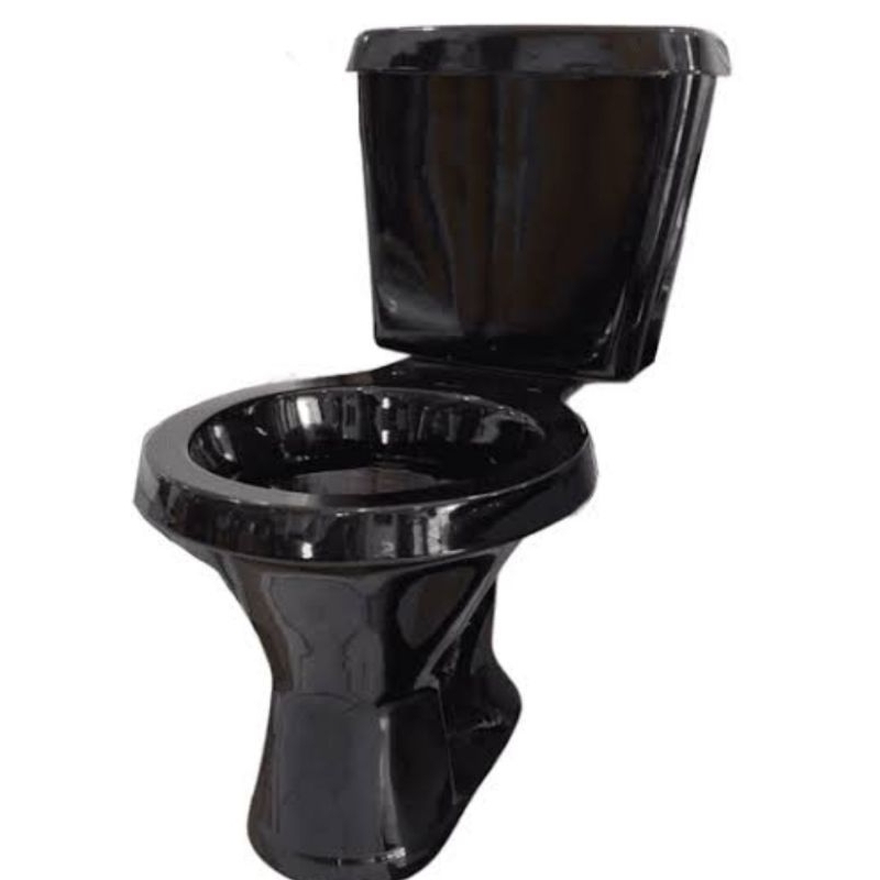 Kit Vaso Bacia Sanitária Com Caixa Acoplada Preta Araxá