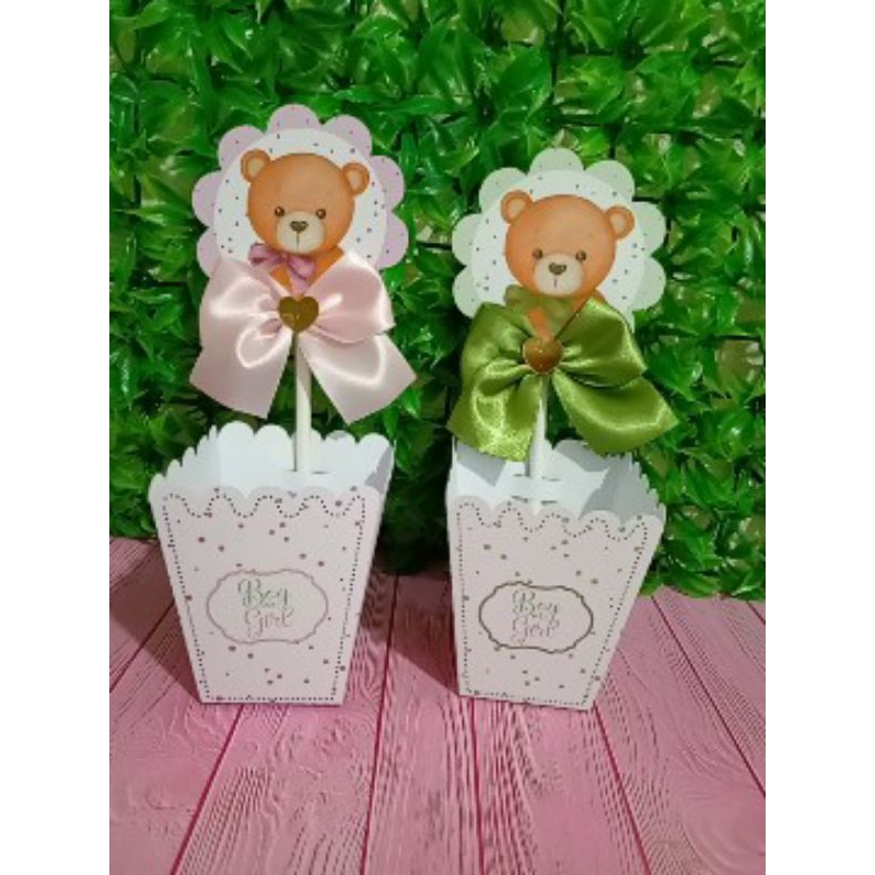 CENTRO DE MESA cachepô REVELAÇÃO PEGUE E MONTE | lembrancinhas, decoração, mimos personalizados