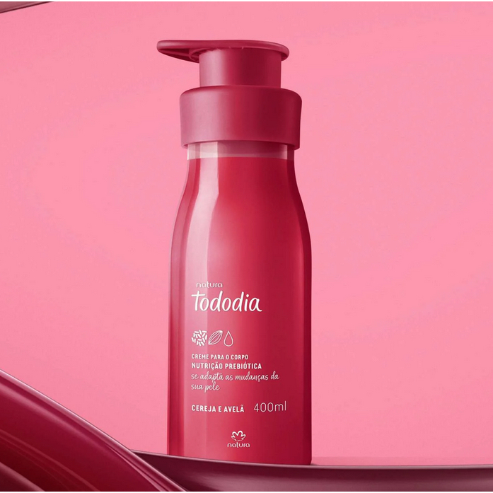 Creme Desodorante Nutritivo para o Corpo Tododia Cereja e Avelã Natura 400 ml