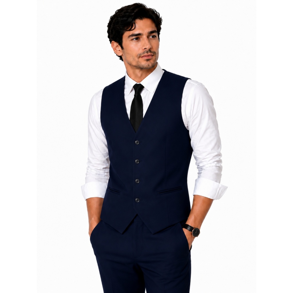 🔥Colete Social Masculino Ajustável 4 Botões Slim para Casamento Padrinho e Festa