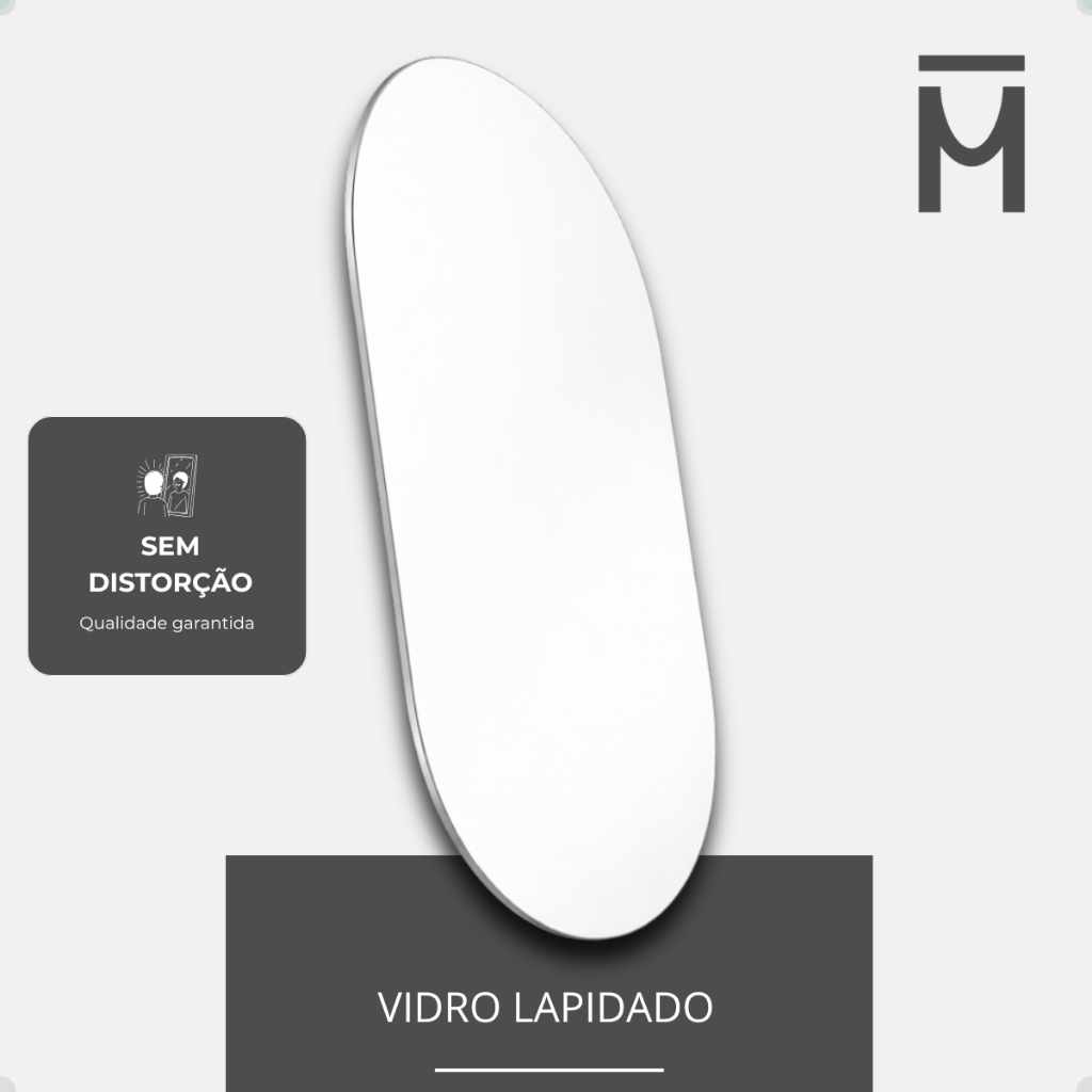 Espelho Oval Lapidado Mirano Berlim 80x40cm para Banheiro — foto 4