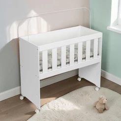 Mini Berço Chiqueirinho Para Bebê Moderninho Com Rodízios E Colchão Rubi Outlet Quarto Infantil