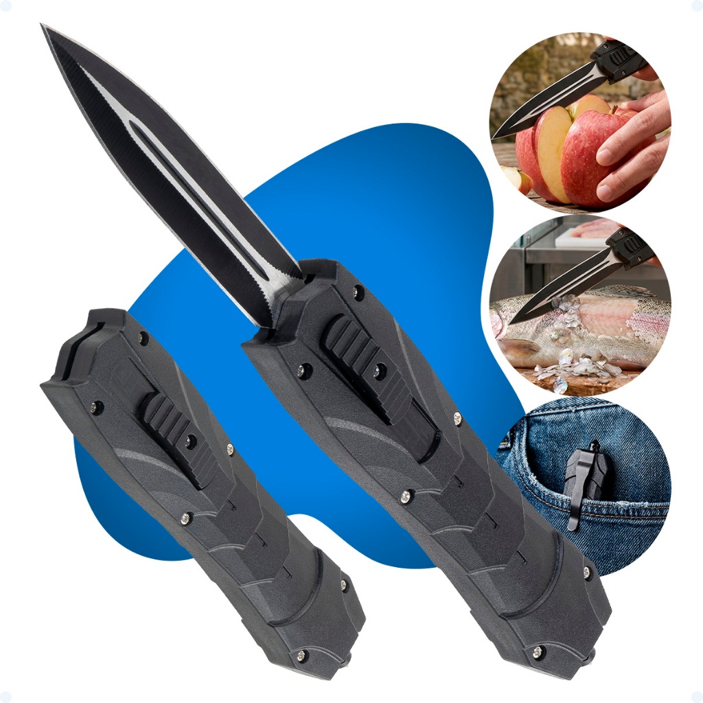 Canivete Aço Inox Faca de Cozinha Para Frutas Pesca Camping Sobrevivência Pesca Embalagem Com Clip