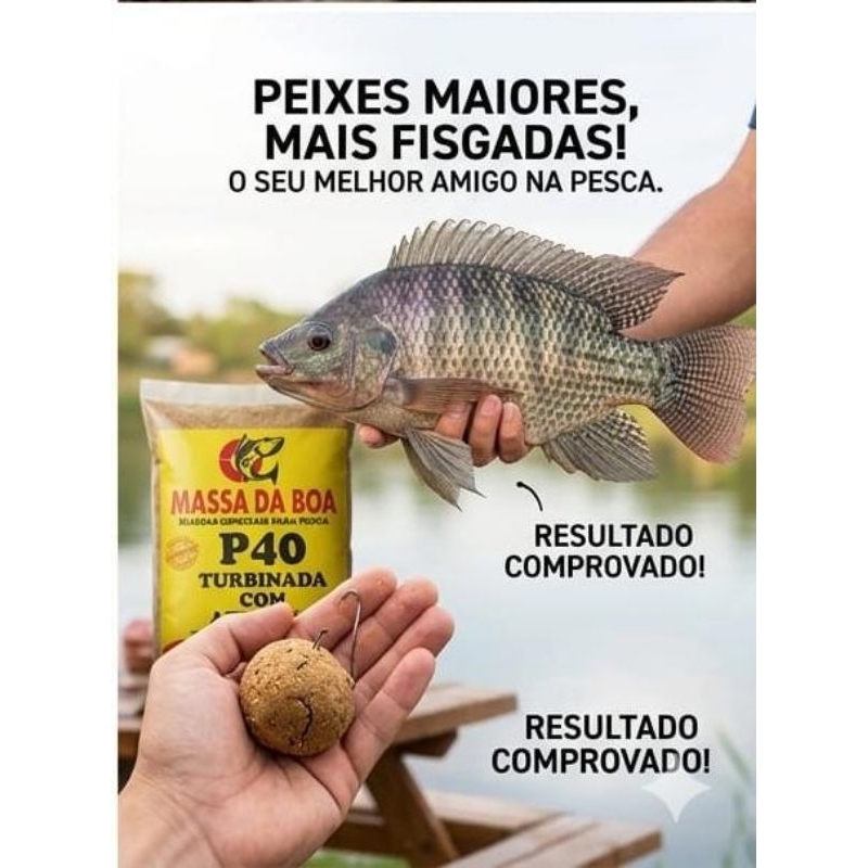 Massa para Pesca P40 Turbinada com Atrativo + Essência Panetone – Massa da Boa 1Kg