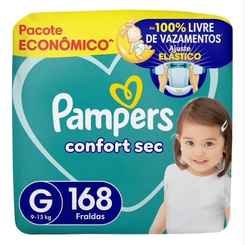 Fralda Pampers Confort Sec Ultra G 168 Unidades