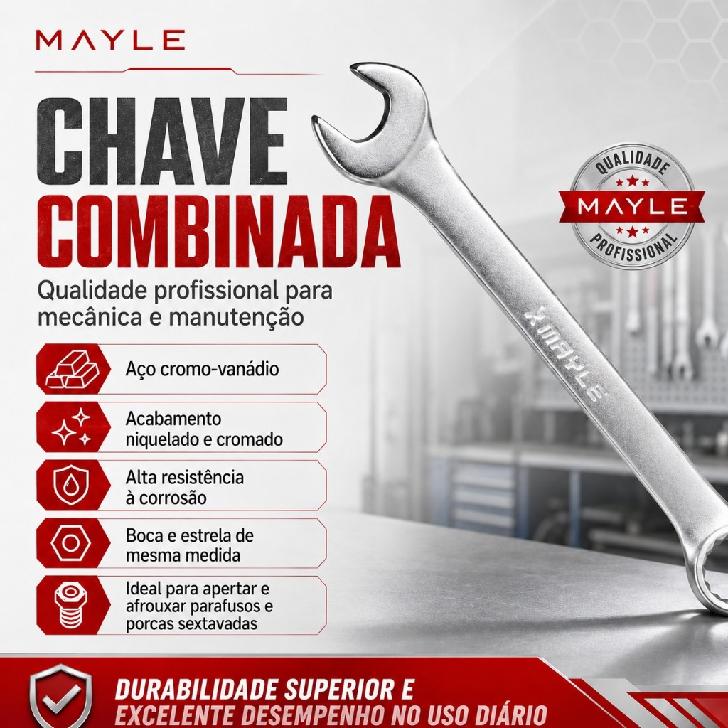 Chave Combinada Mayle Escolha Sua Medida Chave Boca E Estria Profissional