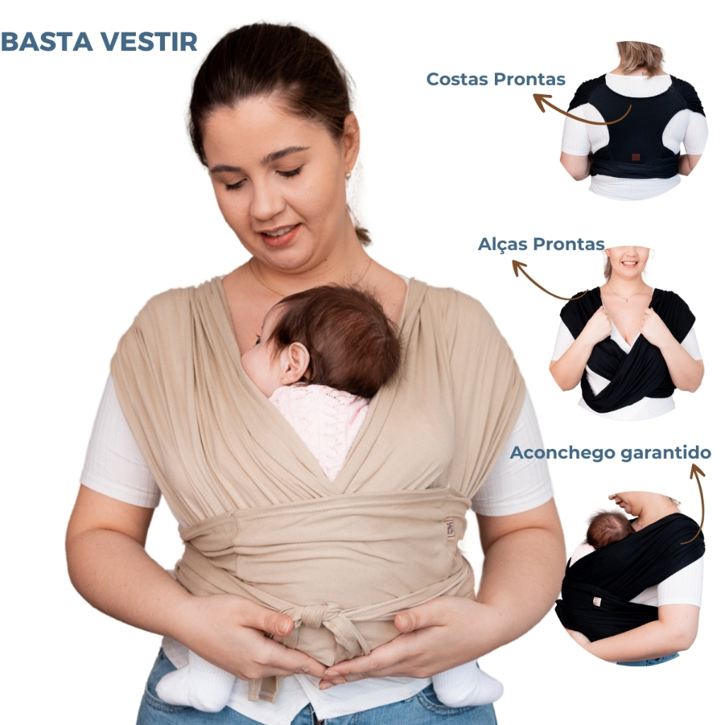Sling de Vestir Wrap Algodão sem Amarrar