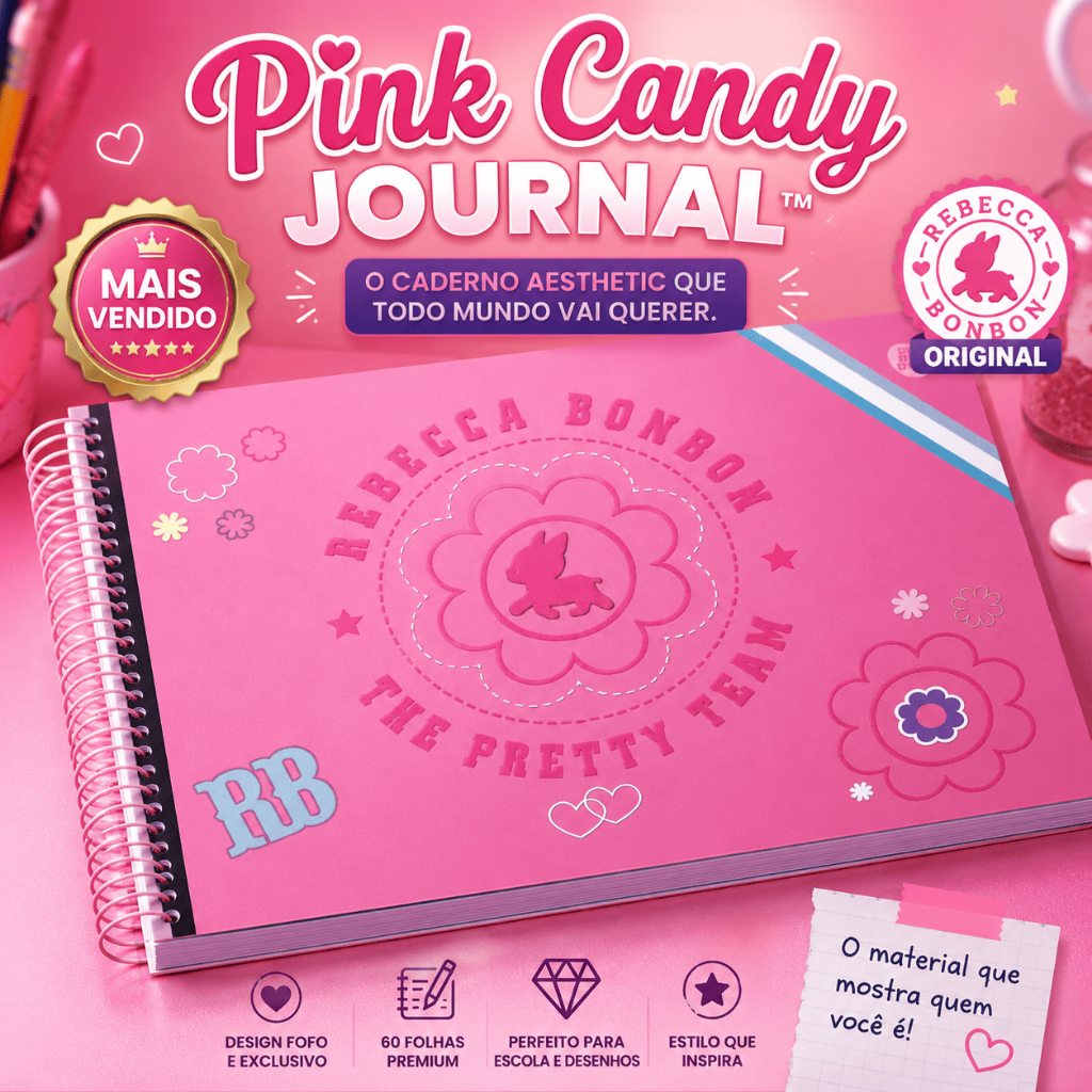 Caderno Cartografia Desenho 60 Folhas Rebecca Bonbon Ilustrado Papel Sulfite Sortido Escolar