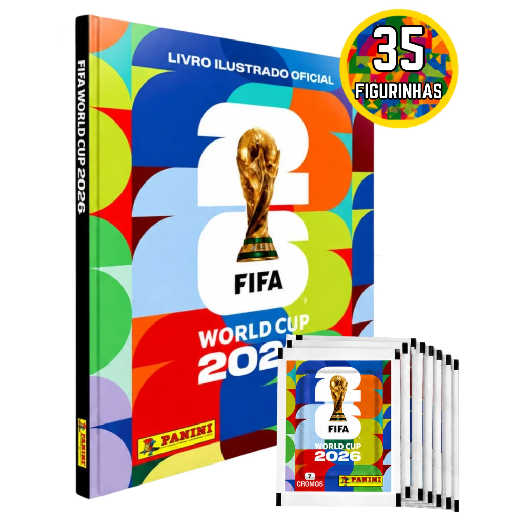 Kit Album Capa Dura + 21/35 Figurinhas Copa Do Mundo Fifa 2026 Oficial