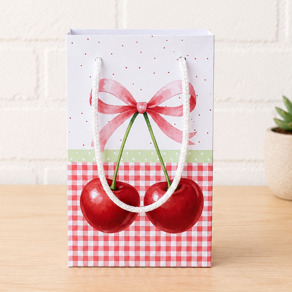 Sacolinha Personalizada Cerejinha, Lembrancinha Personalizada Cerejinha, Bolsinha -  PEGUE E MONTE