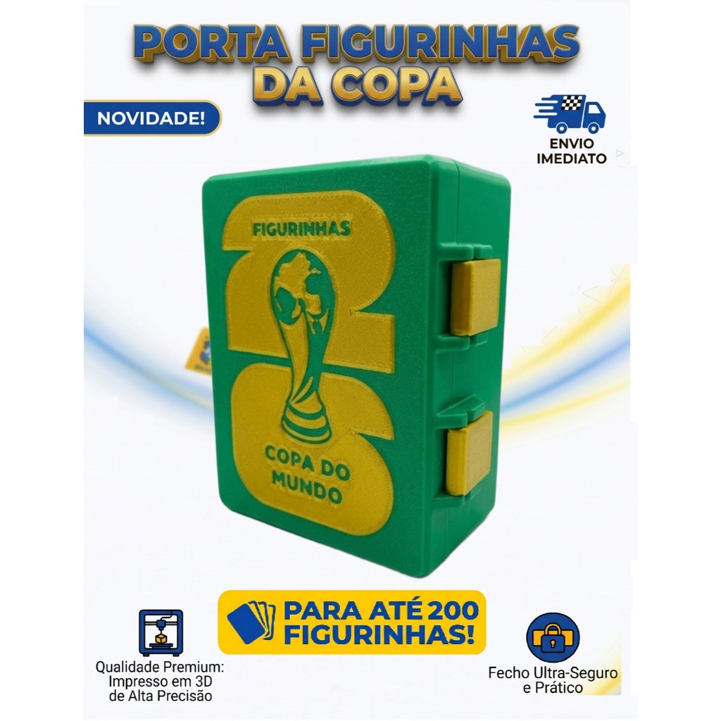 Porta Figurinhas Álbum Copa do Mundo 2026 – Organizador Álbum – 200 Figurinhas Copa – Várias Cores