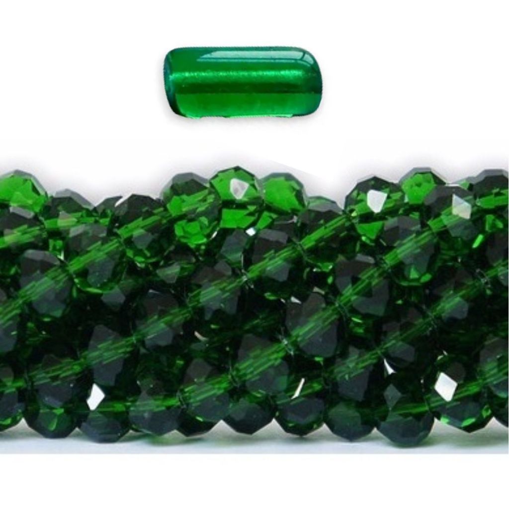 200 Contas Cristal De Vidro Verde 8mm para Guia Oxóssi Caboclo Orixá + Firma