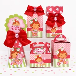 Kit Caixas Moranguinho Baby Vermelho Lembrancinhas Desmontadas | Papelaria Personalizada para Festa Infantil