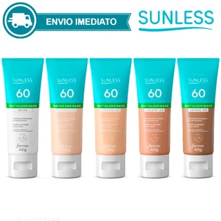 Protetor Solar Facial FPS 60 Antioleosidade com Base Efeito Matte Sunless 40g Envio Imediato